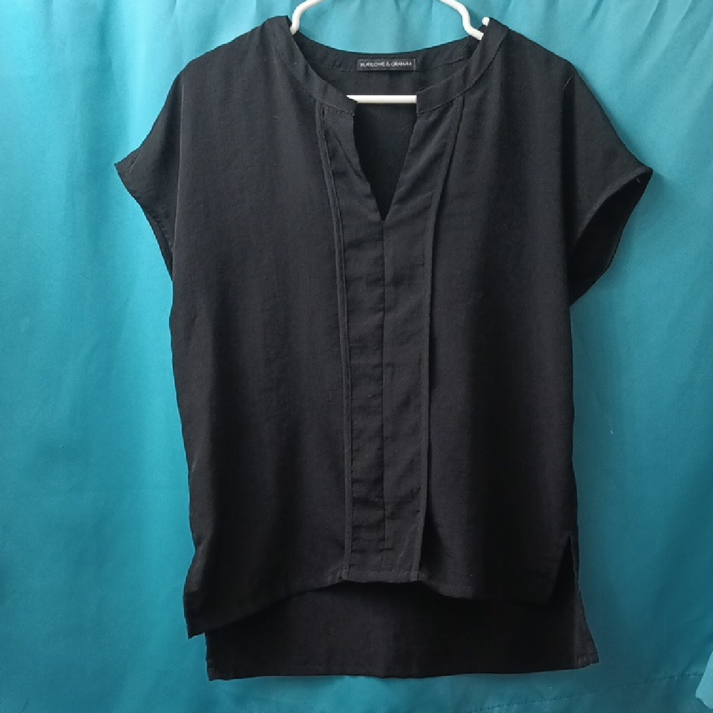 Harlowe & Graham Black Cap Sleeve Blouse